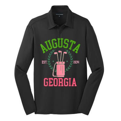 Augusta Georgia Coquette Golf Tournament Bows Social Club Silk Touch Performance Long Sleeve Polo