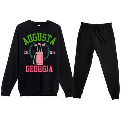 Augusta Georgia Coquette Golf Tournament Bows Social Club Premium Crewneck Sweatsuit Set