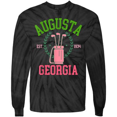 Augusta Georgia Coquette Golf Tournament Bows Social Club Tie-Dye Long Sleeve Shirt