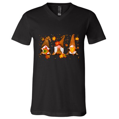 Autumn Gnome Cute Fall Lover V-Neck T-Shirt