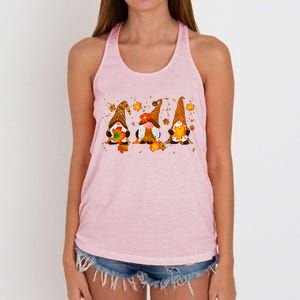 Autumn Gnome Cute Fall Lover Women's Knotted Racerback Tank