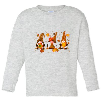 Autumn Gnome Cute Fall Lover Toddler Long Sleeve Shirt