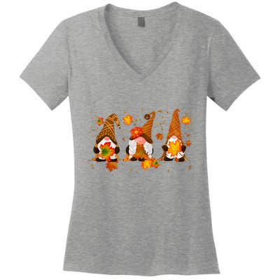 Autumn Gnome Cute Fall Lover Women's V-Neck T-Shirt