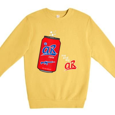 AR15 Gun Cola Parody Soda Premium Crewneck Sweatshirt