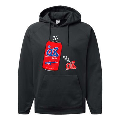 AR15 Gun Cola Parody Soda Performance Fleece Hoodie