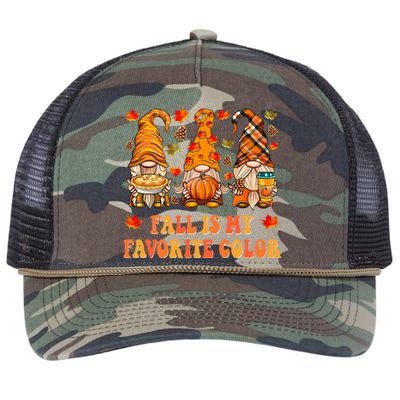 Autumn Gnomes Celebrating the Colors of Fall Retro Rope Trucker Hat Cap