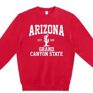 Arizona Grand Canyon State Cactus Souvenir Gift Premium Crewneck Sweatshirt