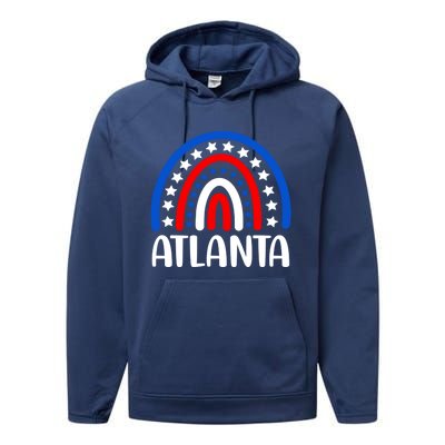 Atlanta Georgia Cool Gift I Love Atlanta Georgia Usa Gift Performance Fleece Hoodie