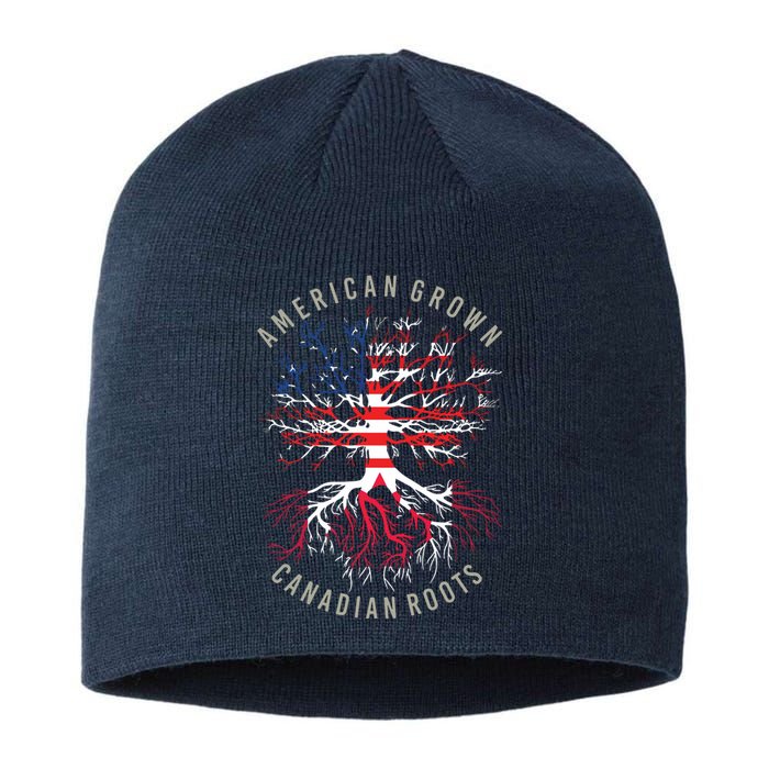 American Grown Canadian Roots USA Canada Flag Heritage Sustainable Beanie