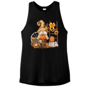 Autumn Gnome Cute Fall Season Ladies PosiCharge Tri-Blend Wicking Tank