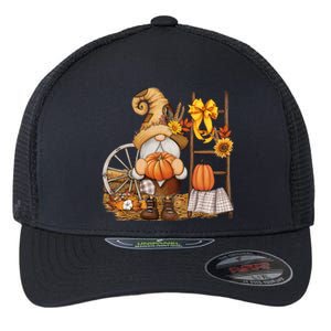 Autumn Gnome Cute Fall Season Flexfit Unipanel Trucker Cap