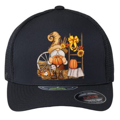 Autumn Gnome Cute Fall Season Flexfit Unipanel Trucker Cap