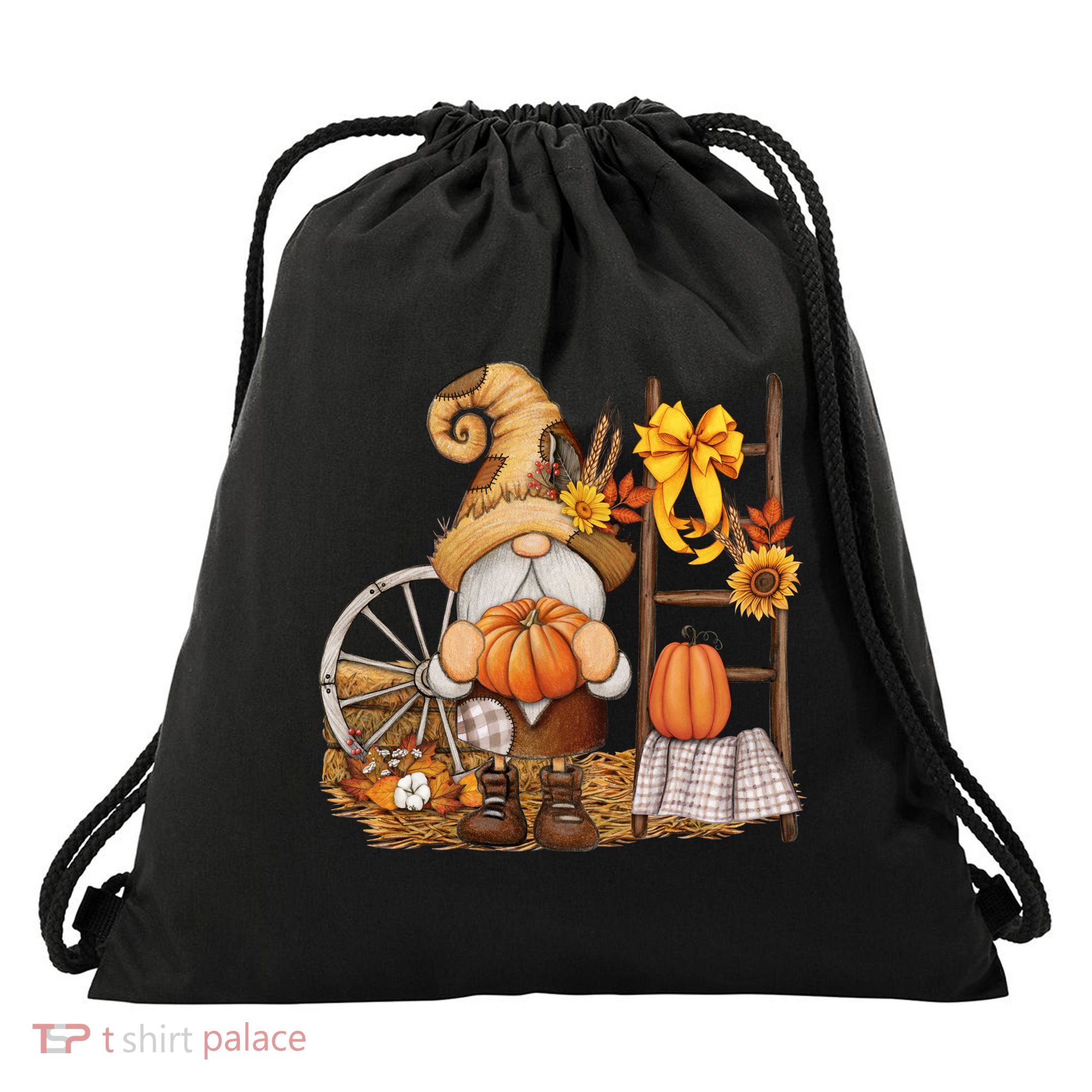 Autumn Gnome Cute Fall Season Drawstring Bag