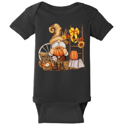 Autumn Gnome Cute Fall Season Baby Bodysuit