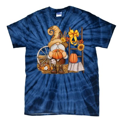 Autumn Gnome Cute Fall Season Tie-Dye T-Shirt