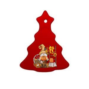 Autumn Gnome Cute Fall Season Ceramic Tree Ornament