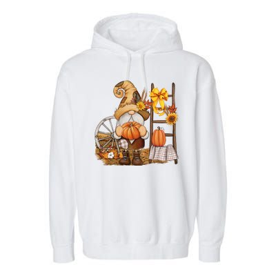 Autumn Gnome Cute Fall Season Garment-Dyed Fleece Hoodie