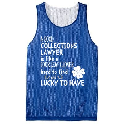 A Good Collections Lawyer Is Like 4 Leaf Clover St Patricks Funny Gift Mesh Reversible Basketball Jersey Tank