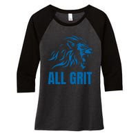 All Grit Detroit Women's Tri-Blend 3/4-Sleeve Raglan Shirt