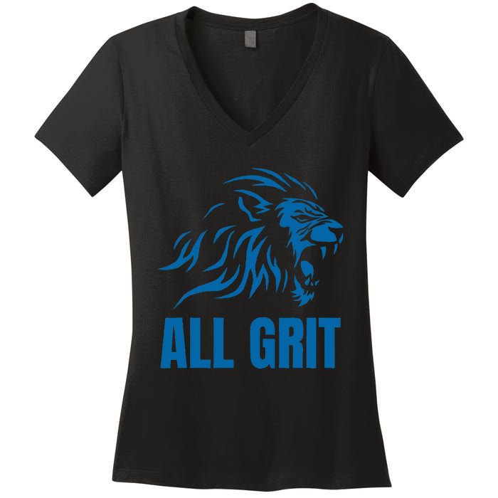 All Grit Detroit Women's V-Neck T-Shirt