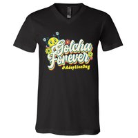 Adopt Gotcha Day Gotcha Forever Family Adoption Day V-Neck T-Shirt