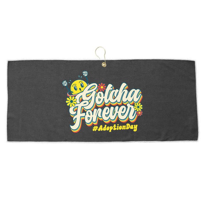 Adopt Gotcha Day Gotcha Forever Family Adoption Day Large Microfiber Waffle Golf Towel