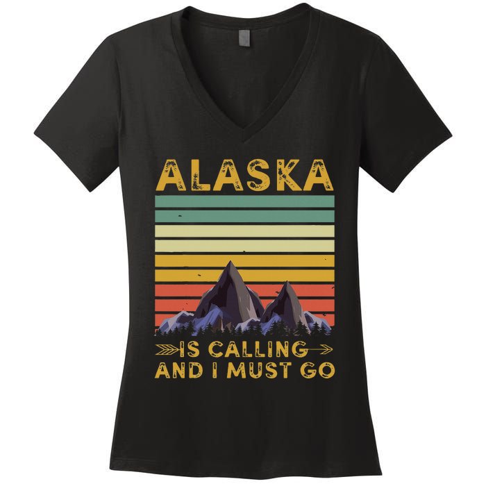 Alaska Gifts Denali Juneau Alyaska Women's V-Neck T-Shirt