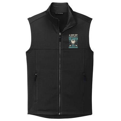 A Good Day Starts With Coffee And Dog Grooming Pet Groomer Collective Smooth Fleece Vest