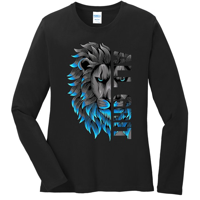 All Grit Detroit Football Ladies Long Sleeve Shirt