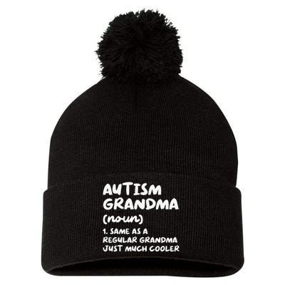 Autism Grandma Definition Pom Pom 12in Knit Beanie