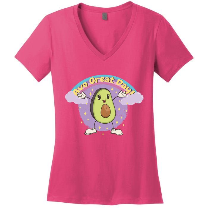Avo Great Day Avocado Women's V-Neck T-Shirt