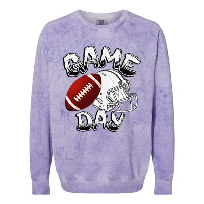 Awesome Game Day Football American Football Season Colorblast Crewneck Sweatshirt