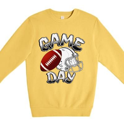 Awesome Game Day Football American Football Season Premium Crewneck Sweatshirt