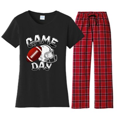 Awesome Game Day Football American Football Season Women's Flannel Pajama Set