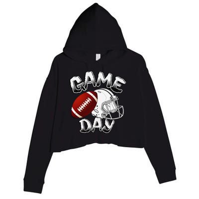 Awesome Game Day Football American Football Season Crop Fleece Hoodie