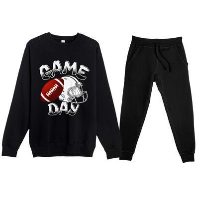 Awesome Game Day Football American Football Season Premium Crewneck Sweatsuit Set