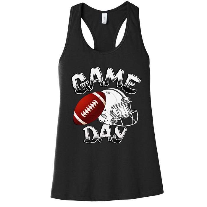 Awesome Game Day Football American Football Season Women's Racerback Tank