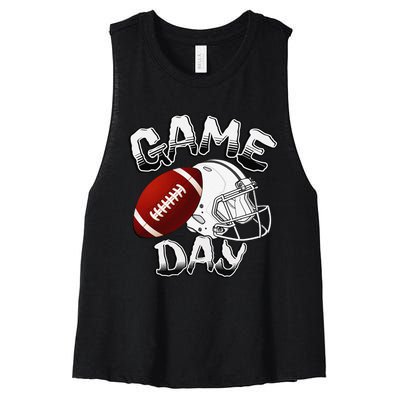 Awesome Game Day Football American Football Season Women's Racerback Cropped Tank