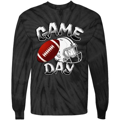 Awesome Game Day Football American Football Season Tie-Dye Long Sleeve Shirt