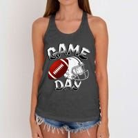 Awesome Game Day Football American Football Season Women's Knotted Racerback Tank