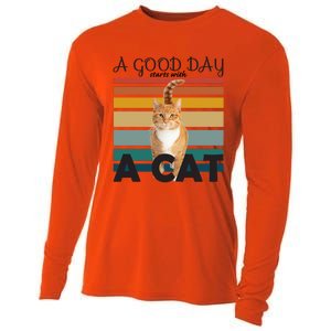 A Good Day Starts With Cat Cooling Performance Long Sleeve Crew