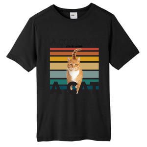 A Good Day Starts With Cat Tall Fusion ChromaSoft Performance T-Shirt