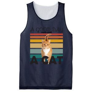 A Good Day Starts With Cat Mesh Reversible Basketball Jersey Tank