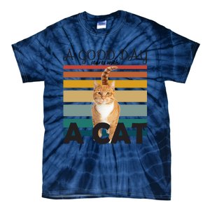 A Good Day Starts With Cat Tie-Dye T-Shirt