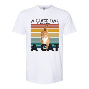 A Good Day Starts With Cat Softstyle CVC T-Shirt