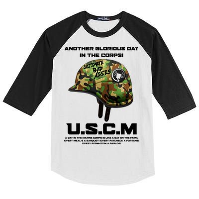 Another Glorious Day In The Corps USCM Ultimate Bad Asses Kids Colorblock Raglan Jersey