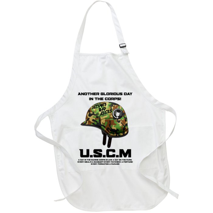Another Glorious Day In The Corps USCM Ultimate Bad Asses Full-Length Apron With Pockets