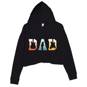 Acoustic Guitar Dad Guitarist Musical Instrument Musician Crop Fleece Hoodie