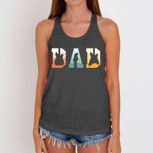 Acoustic Guitar Dad Guitarist Musical Instrument Musician Women's Knotted Racerback Tank