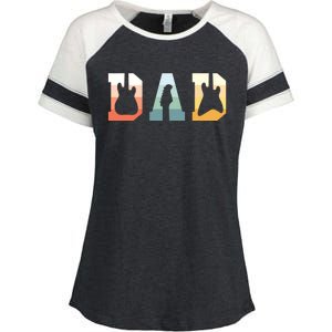 Acoustic Guitar Dad Guitarist Musical Instrument Musician Enza Ladies Jersey Colorblock Tee